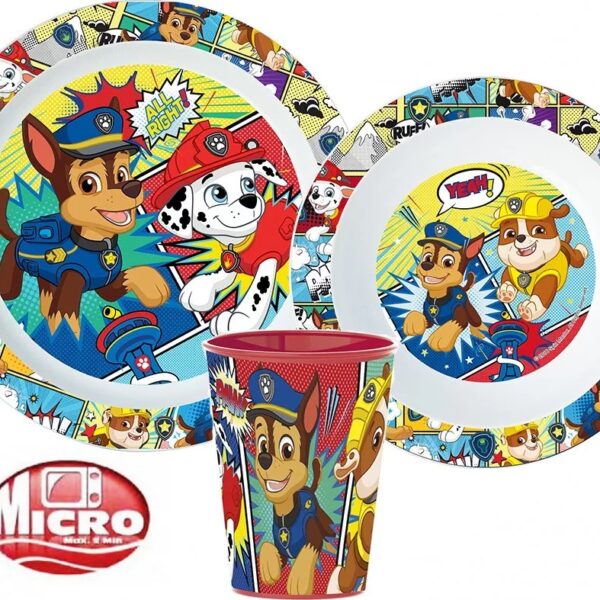 teller set paw patrol mit becher