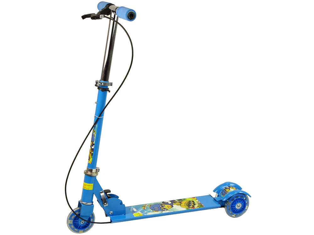 Dreirad Balance Scooter Leuchtende Räder Marineblau Katze